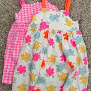 Girls Zara Floral & Pink Gingham Sundress Set